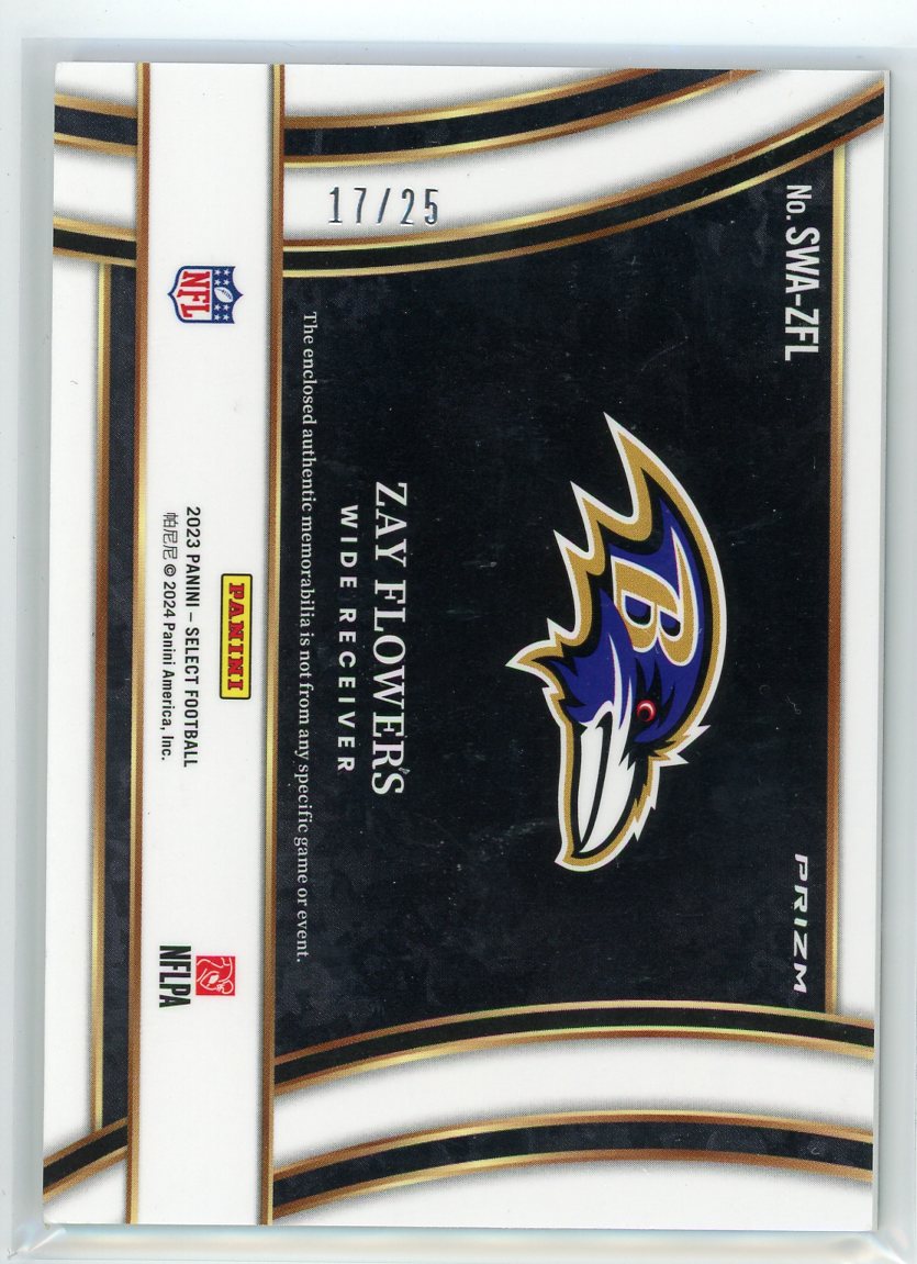2023 Panini Select #SWA-ZFL Zay Flowera Tie Dye Prizm Patch /25
