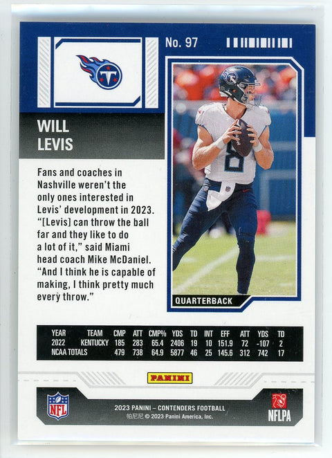 2023 Panini Contenders #97 Will Levis Divisional Ticket #/149