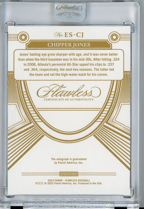 2023 Panini Flawless #ES-CJ Chipper Jones Excellence /20