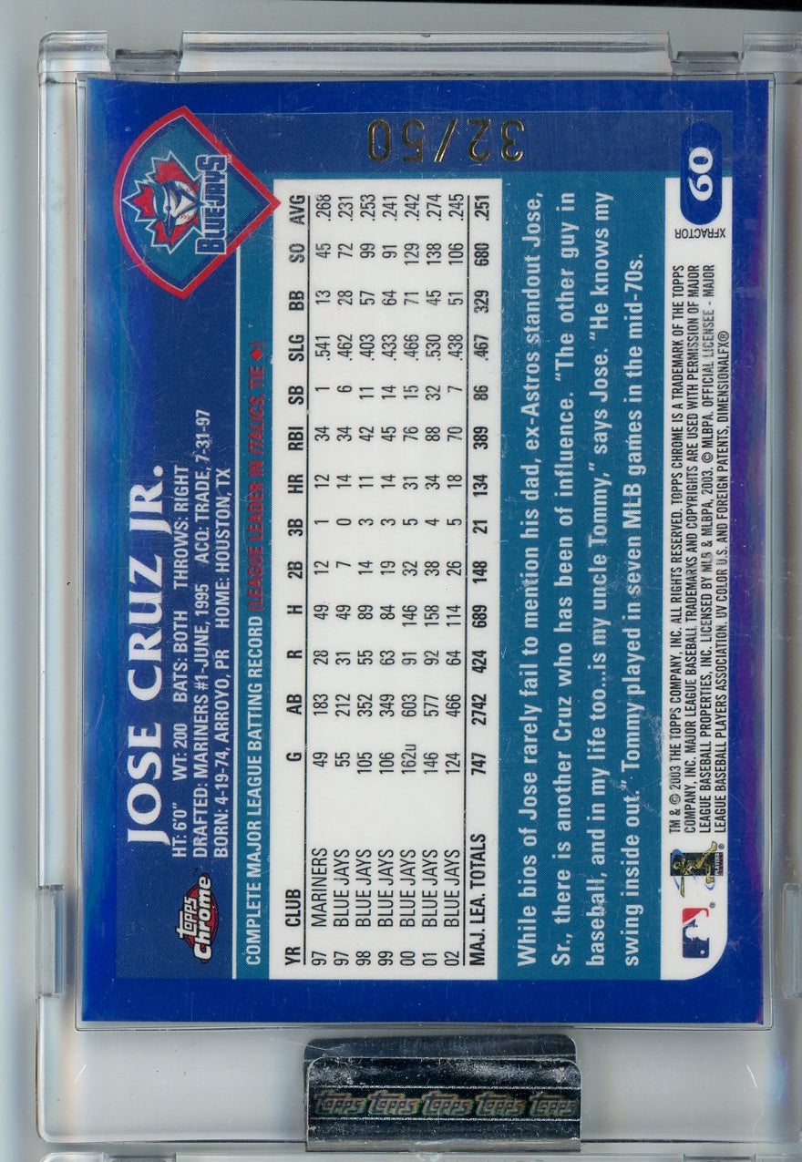 2003 Topps Chrome #60 Jose Cruz Jr. Uncirculated X-fractors /50