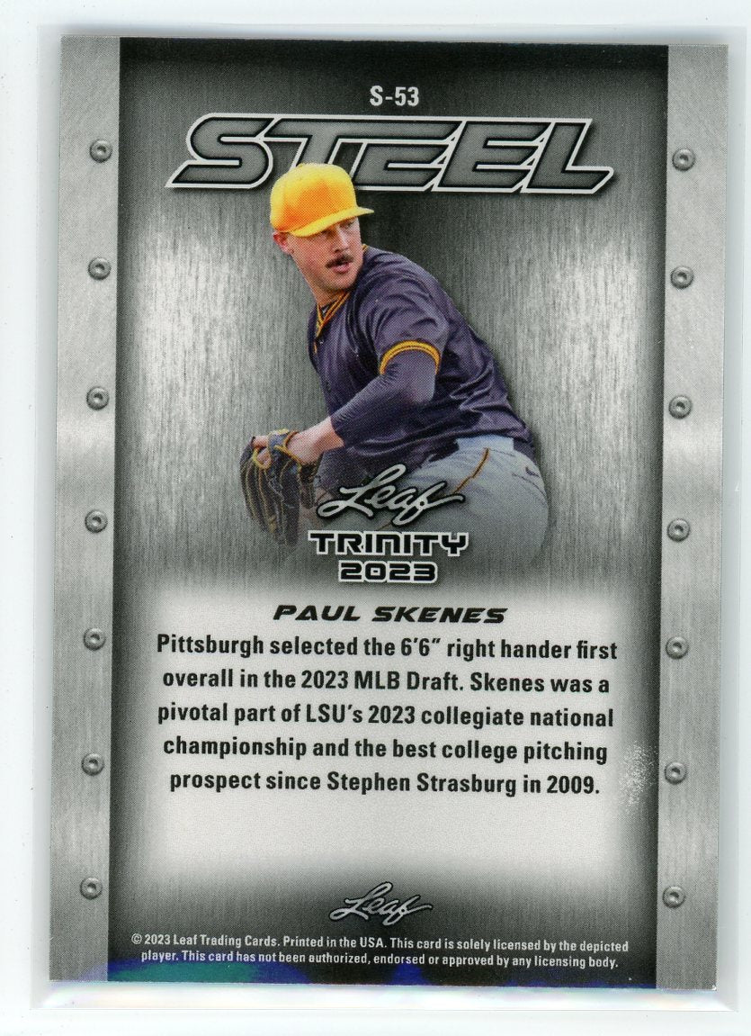 2023 Leaf Trinity #S-53 Paul Skenes Steel