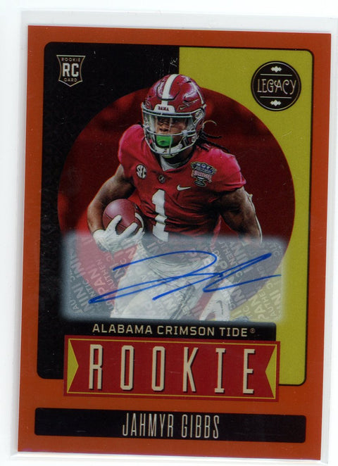 2023 Panini Legacy #158 Jahmyr Gibbs Orange Rookie Auto /149