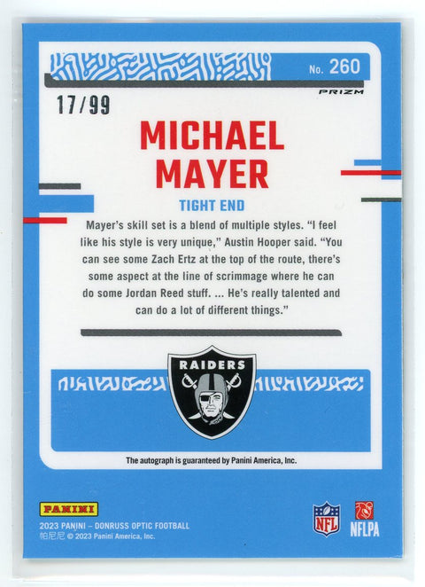 2023 Donruss Optic #260 Michael Mayer Auto /99