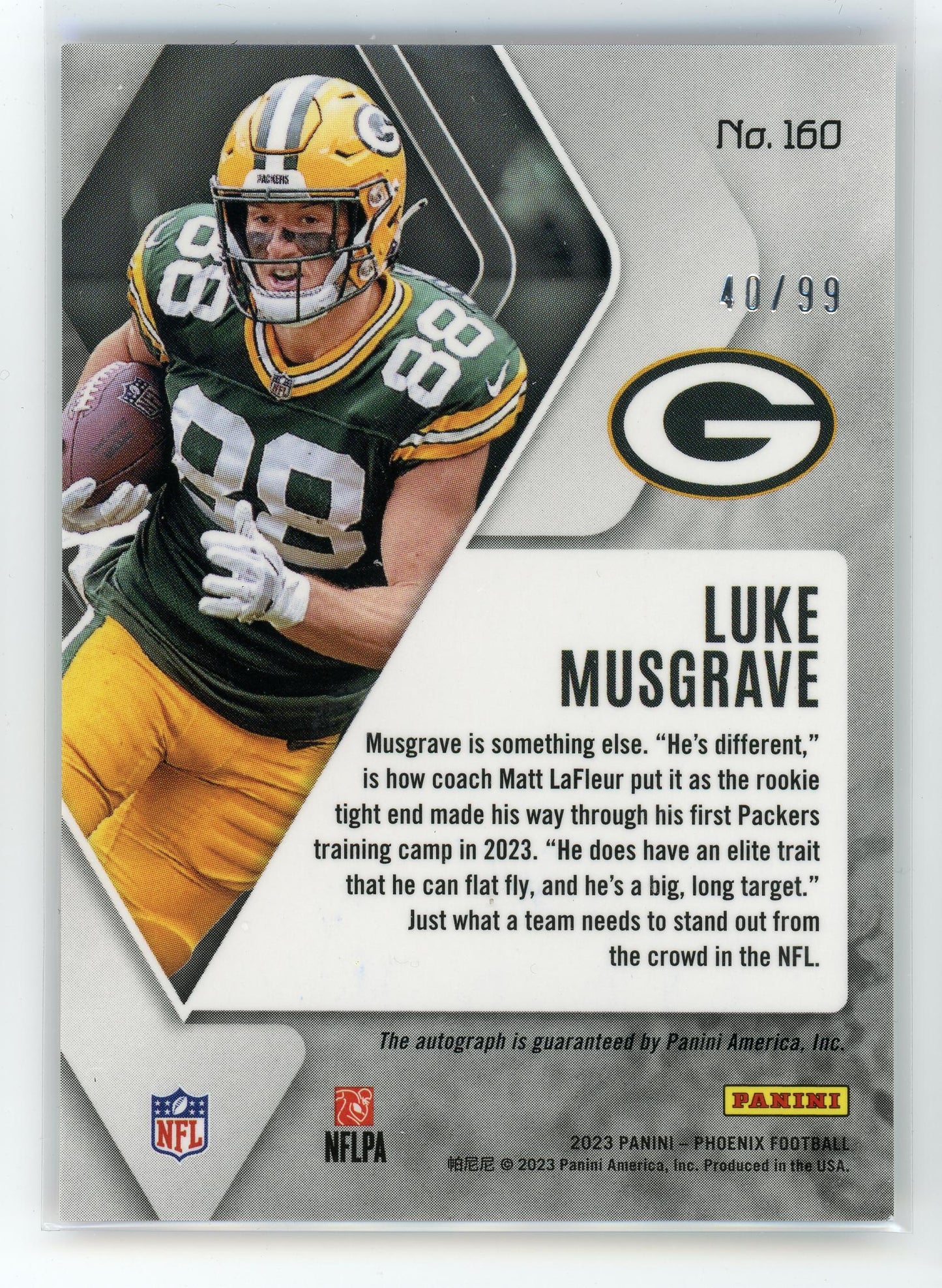 2023 Panini Pheonix #160 Luke Musgrave Pink Auto /99