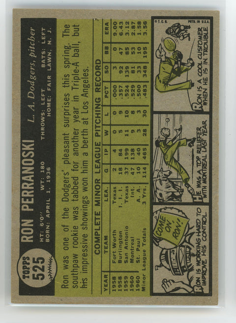 1961 Topps #525 Ron Perranoski