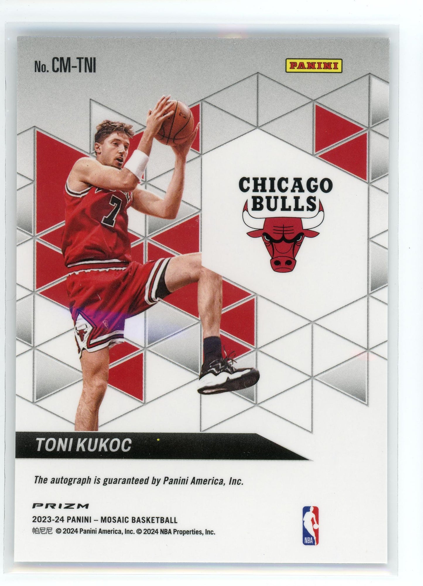 2023-24 Panini Mosaic #CM-TNI Toni Kukoc Collage Silver Prizm Auto