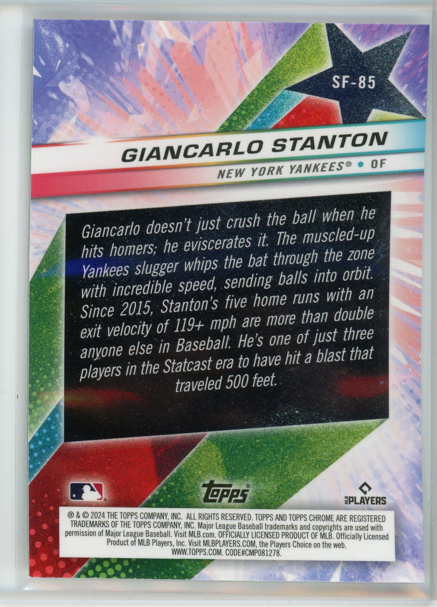 2024 Topps Chrome #SF-85 Giancarlo Stanson Starfractor