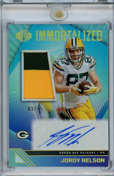 2023 Panini Illusions #IJA-JNE Jordy Nelson Immortalized Patch Auto /25