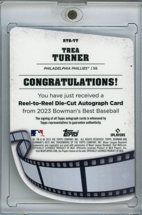 2023 Bowman's Best #RTR-TT Trea Turner Reel To Reel Auto Foil /150