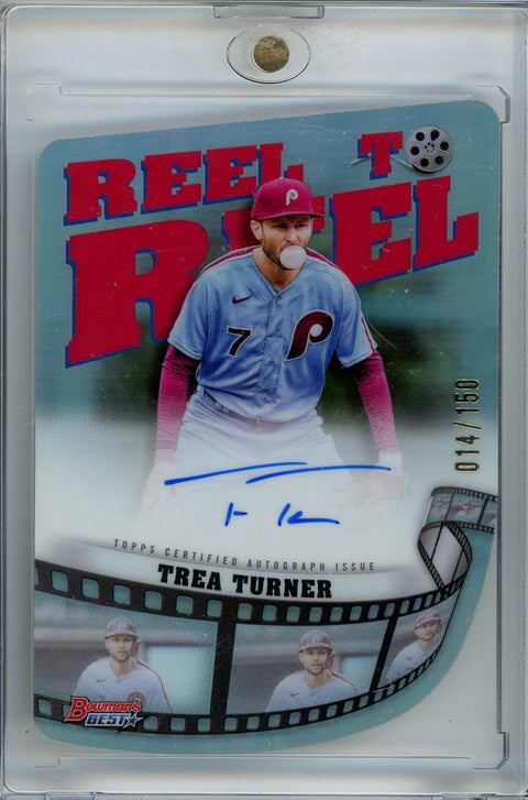 2023 Bowman's Best #RTR-TT Trea Turner Reel To Reel Auto Foil /150