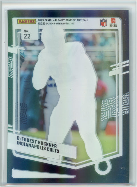 2023 Clearly Donruss #22 DeForest Buckner Black #/10