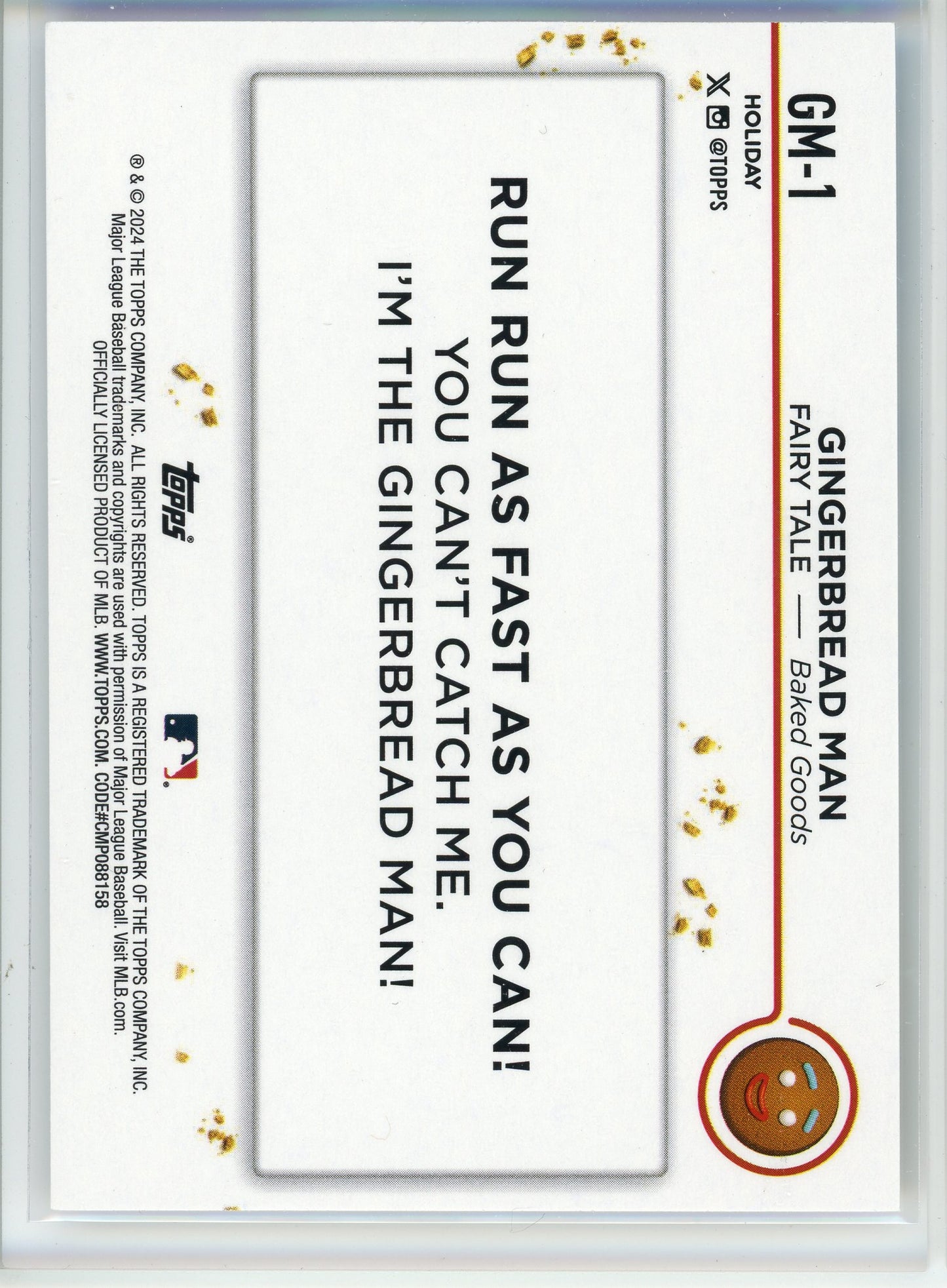 2024 Topps Holiday #GM-1 Gingerbread Man Gingerbread Man