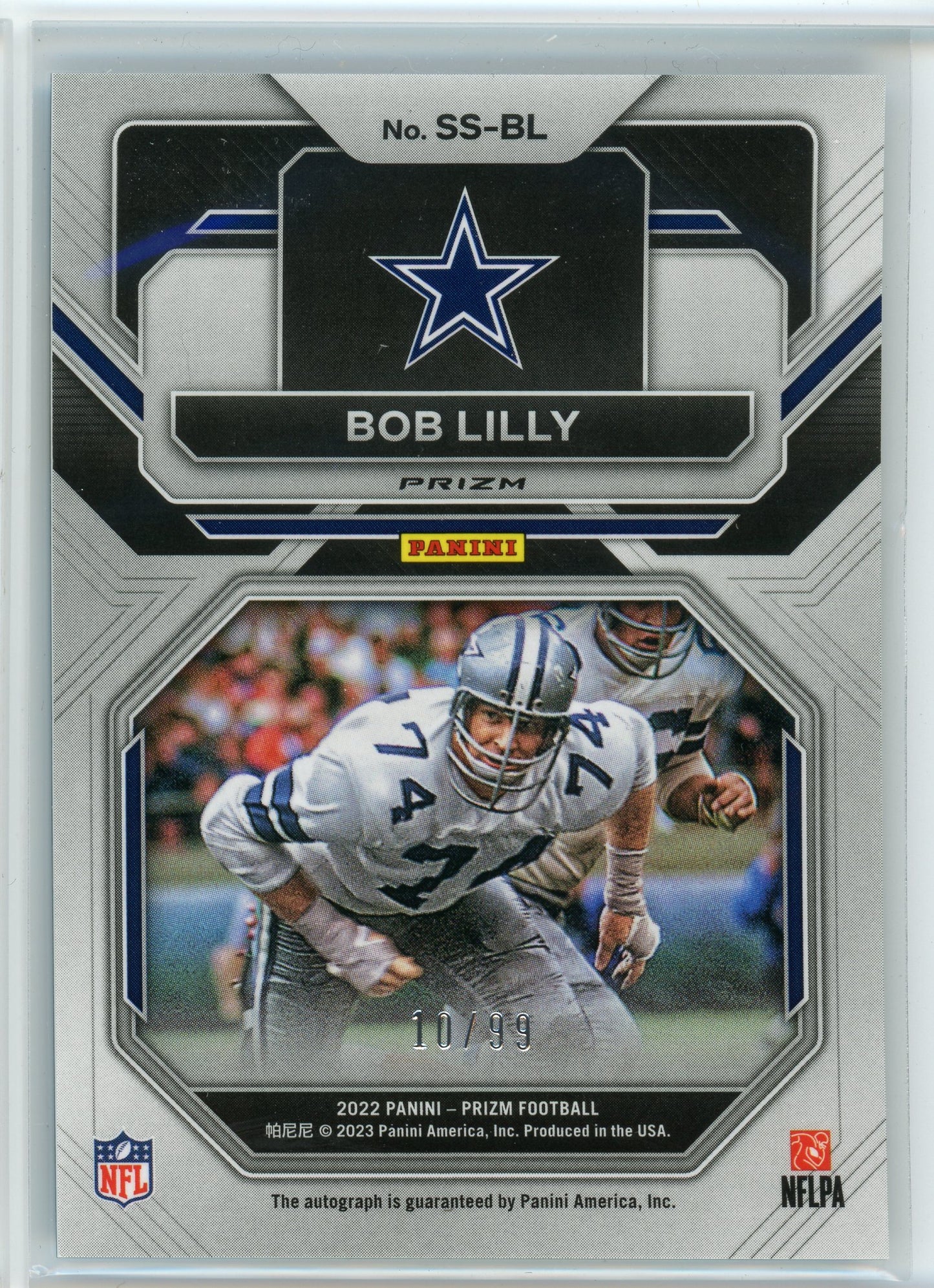 2022 Panini #SS-BL Bob Lilly Sensational Signatures Blue Cracked Ice /99