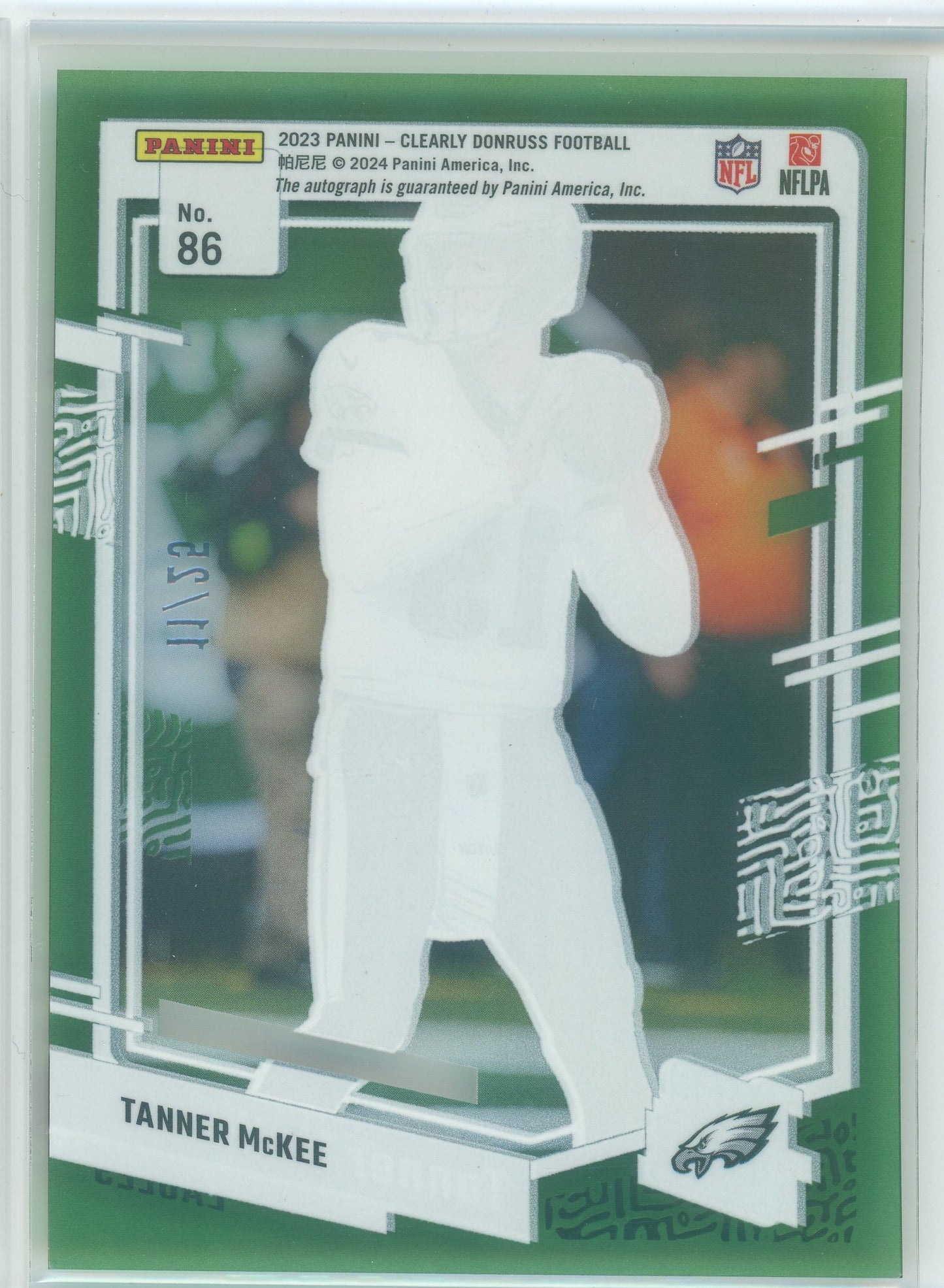 2023 Clearly Donruss #86 Tanner McKee Rated Rookie Autographs Green #/25
