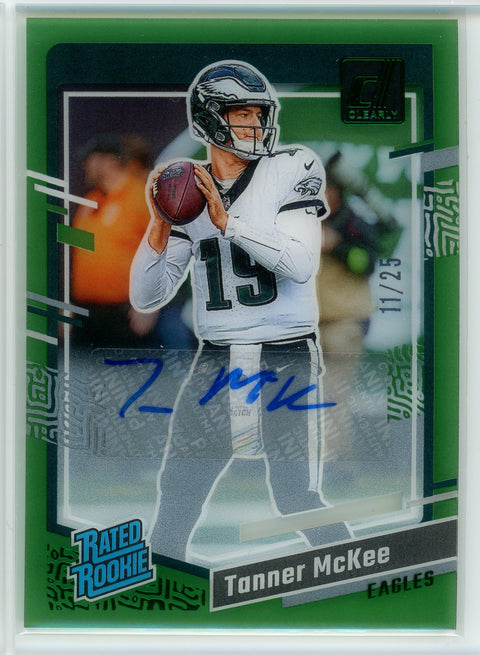 2023 Clearly Donruss #86 Tanner McKee Rated Rookie Autographs Green #/25