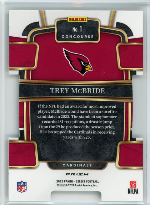 2023 Panini Select #1 Trey McBride Zebra Prizm Die Cut