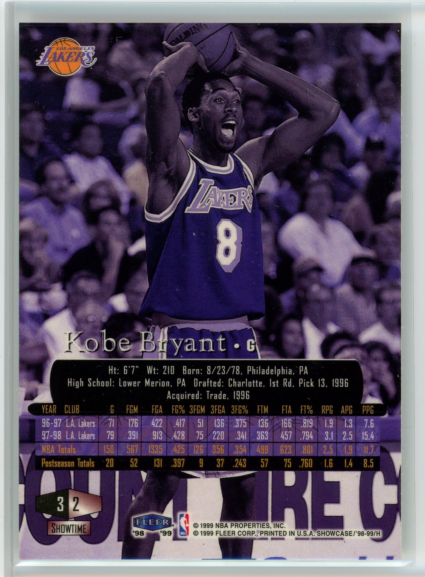 1998-99 Flair Showcase #2 Kobe Bryant