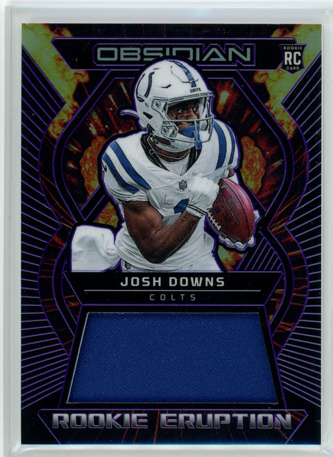 2023 Panini Obsidian #REM-JDO Josh Downs Rookie Eruption Purple Patch /75