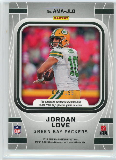 2023 Panini Obsidian #AMA-JLO Jordan Love Atomic Patch /199