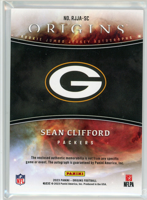 2023 Panini Origins #RJJA-SC Sean Clifford Rookie Jumbo Jersey Autographs