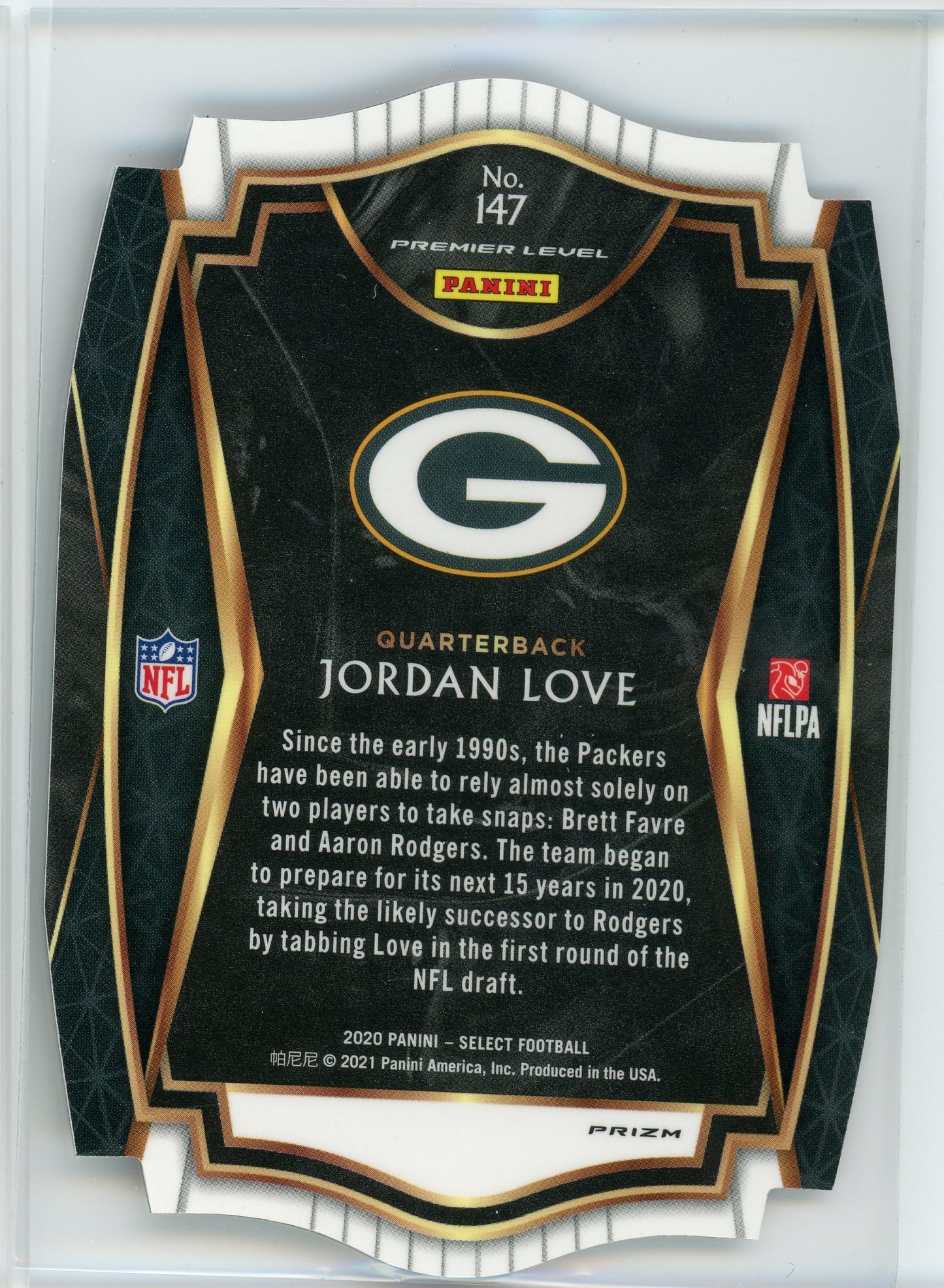 2020 Panini Select #147 Jordan Love Red Prizm Die Cut