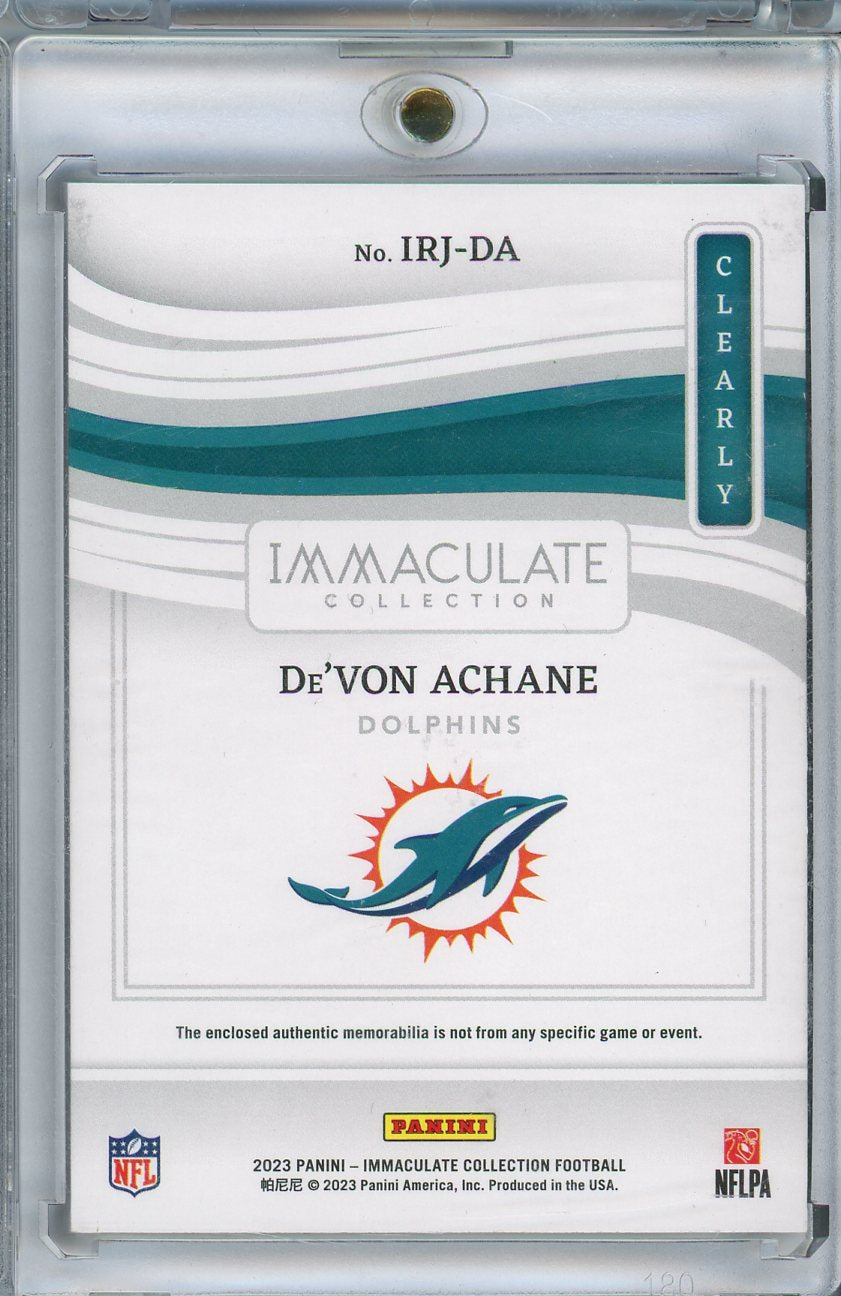 2023 Immaculate Collection #IRJ-DA DeVon Achane Clearly Patch /99