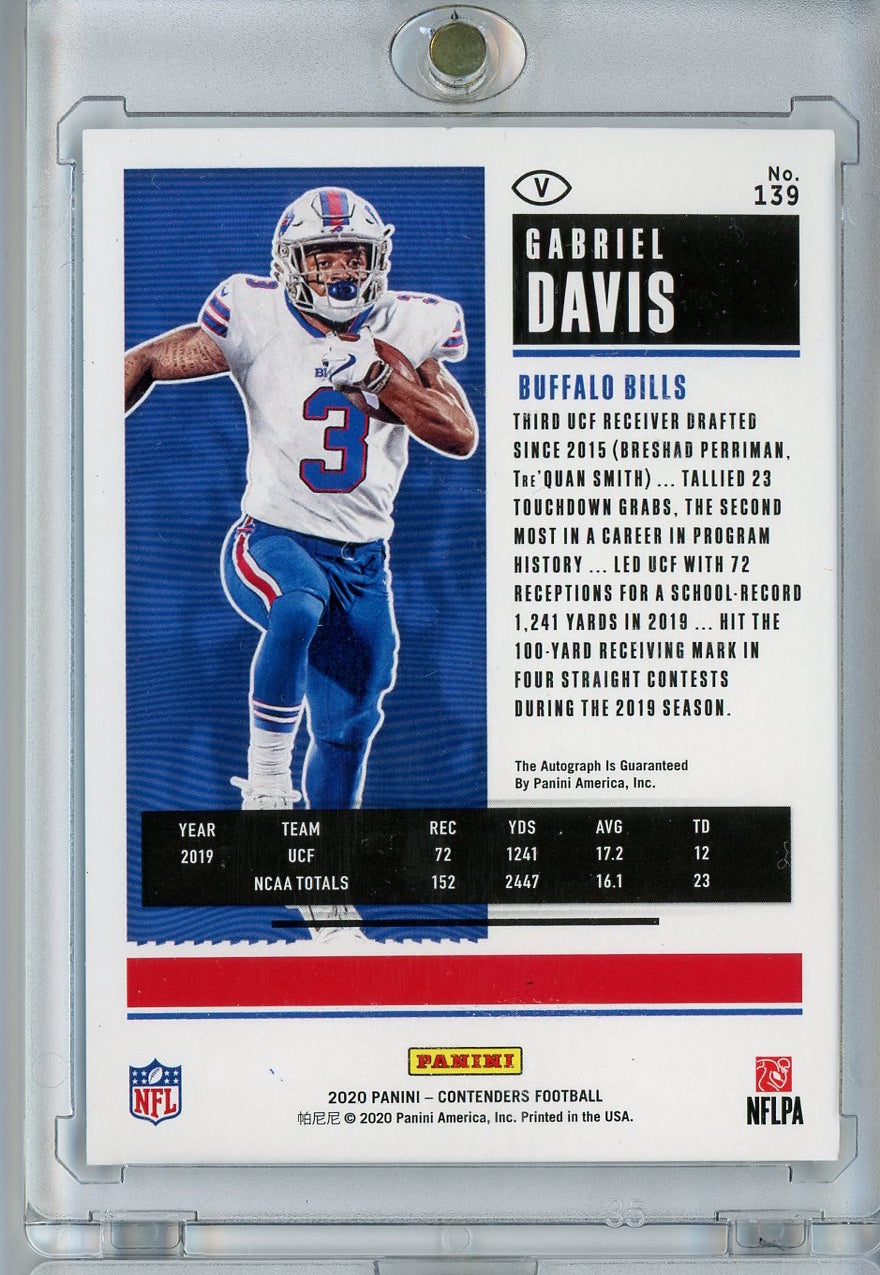 2020 Panini Contenders #139 Gabriel Davis Playoff Ticket Auto /49