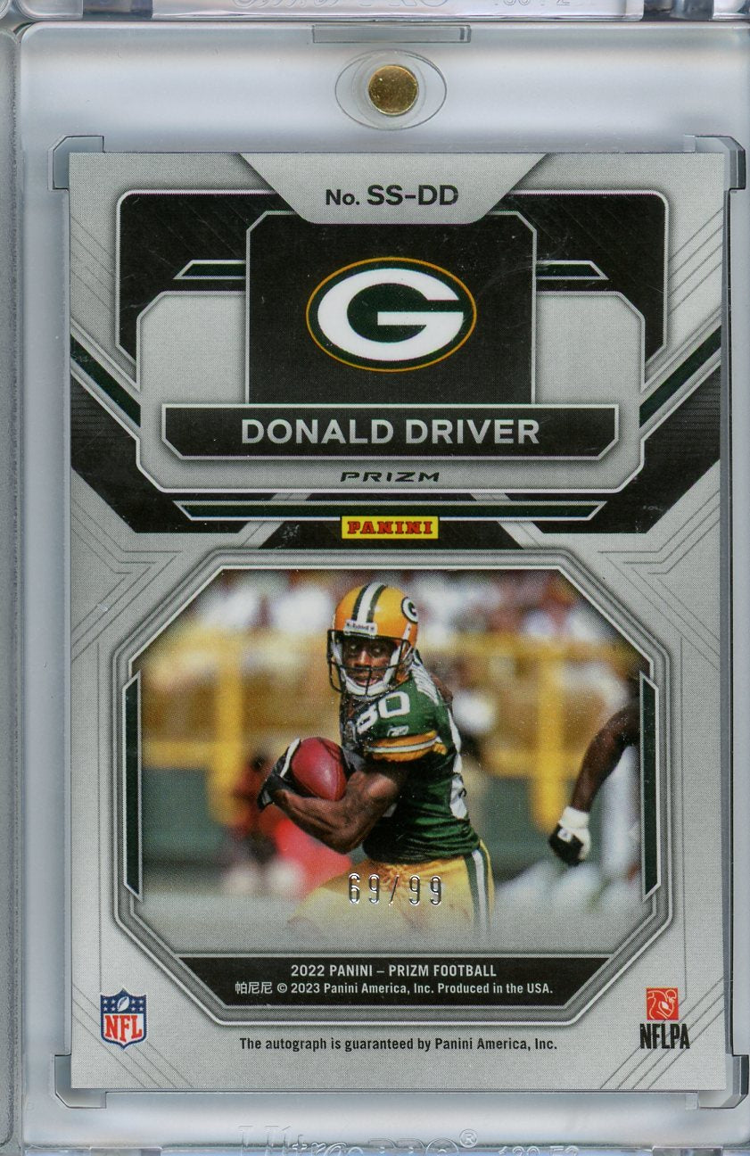 2022 Panini #SS-DD Donald Driver Sensational Signature Blue Cracked Ice /99