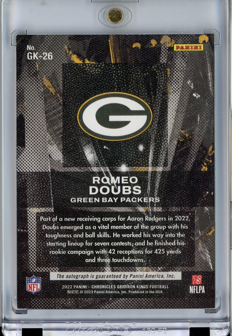 2022 Panini Chronicles #GK-26 Romeo Doubs Gridiron Kings Signatures #/199