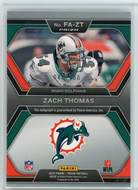 2023 Panini Prizm #FA-ZT Zach Thomas Flashback Autographs /100