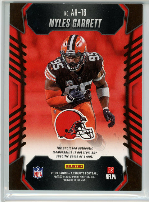 2023 Panini Absolute #AH-16 Myles Garrett Heroes Patch /99