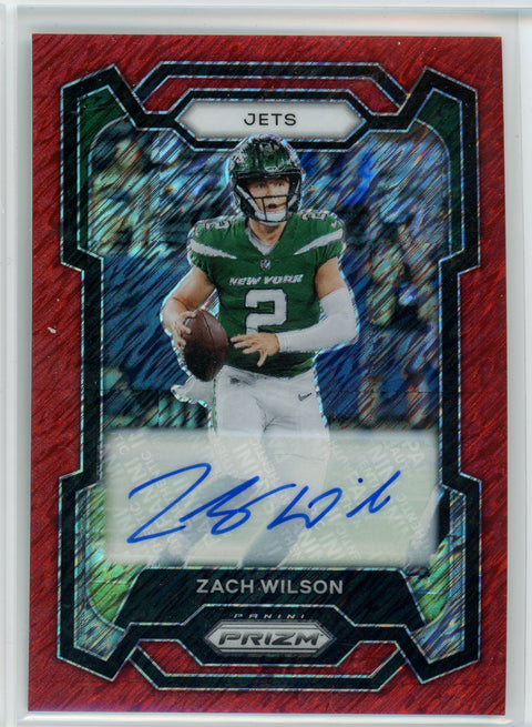 2023 Panini Prizm #235 Zach Wilson Red Shimmer #/35