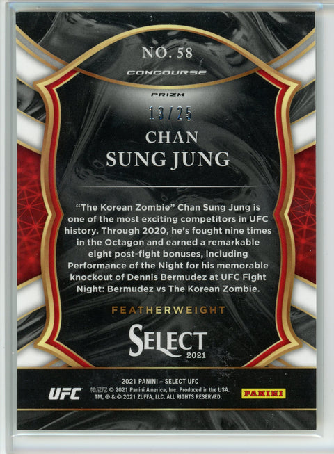2021 Panini Select UFC #58 Chan Sung Jung Tie-Dye Prizms /25