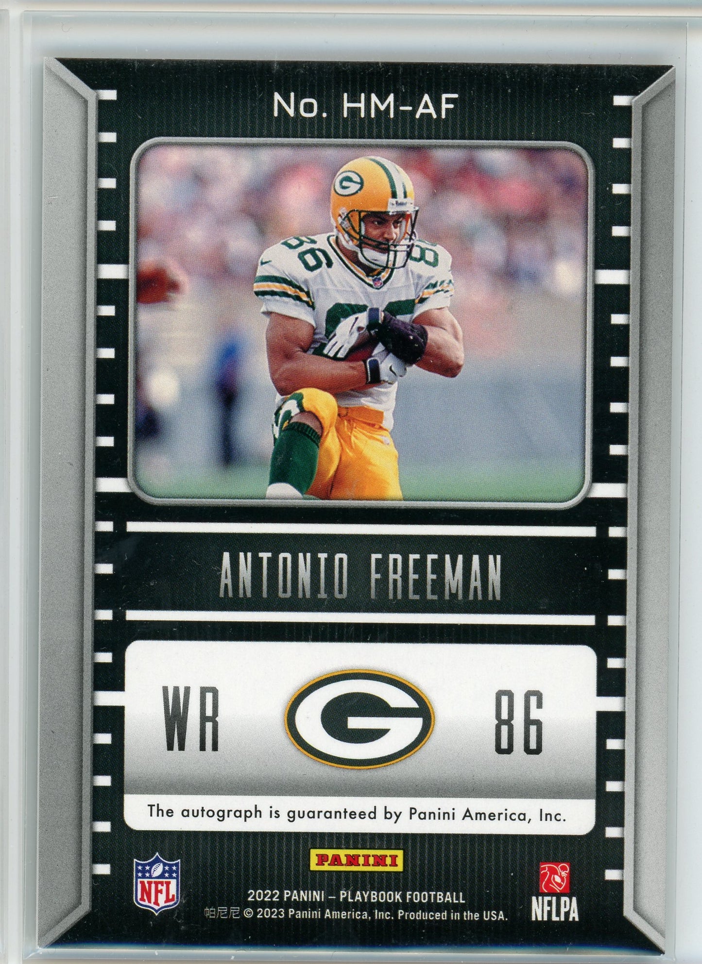 2022 Panini Playbook #HM-AF Antonio Freeman Hash Marks Auto /49