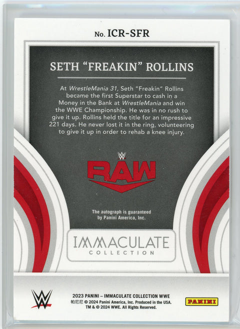 2023 Panini Immaculate WWE #ICR-SFR Seth "Freakin" Rollins Championship Runs /49