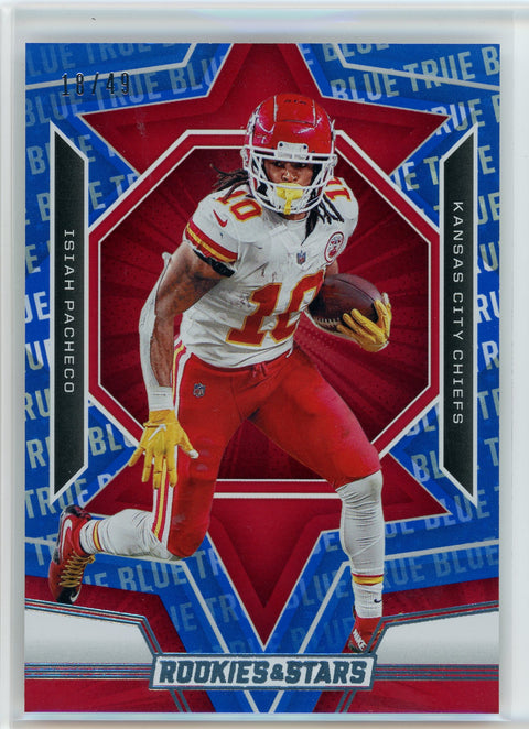 2023 Panini Rookies & Stars #49 Isiah Pacheco True Blue #/49