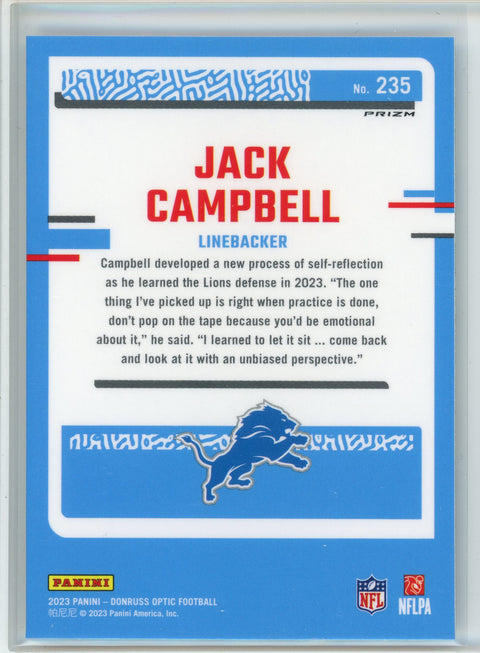 2023 Donruss Optic #235 Jack Campbell Rocket Prizm