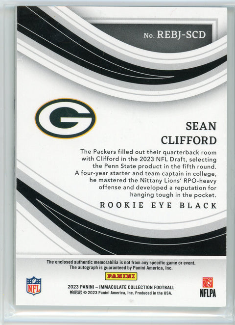2023 Panini Immaculate #REBJ-SCD Sean Clifford Rookie Eye Black Jersey /99