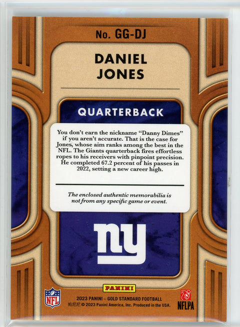 2023 Panini Gold Standard #GG-DJ Daniel Jones Gold Gear /299