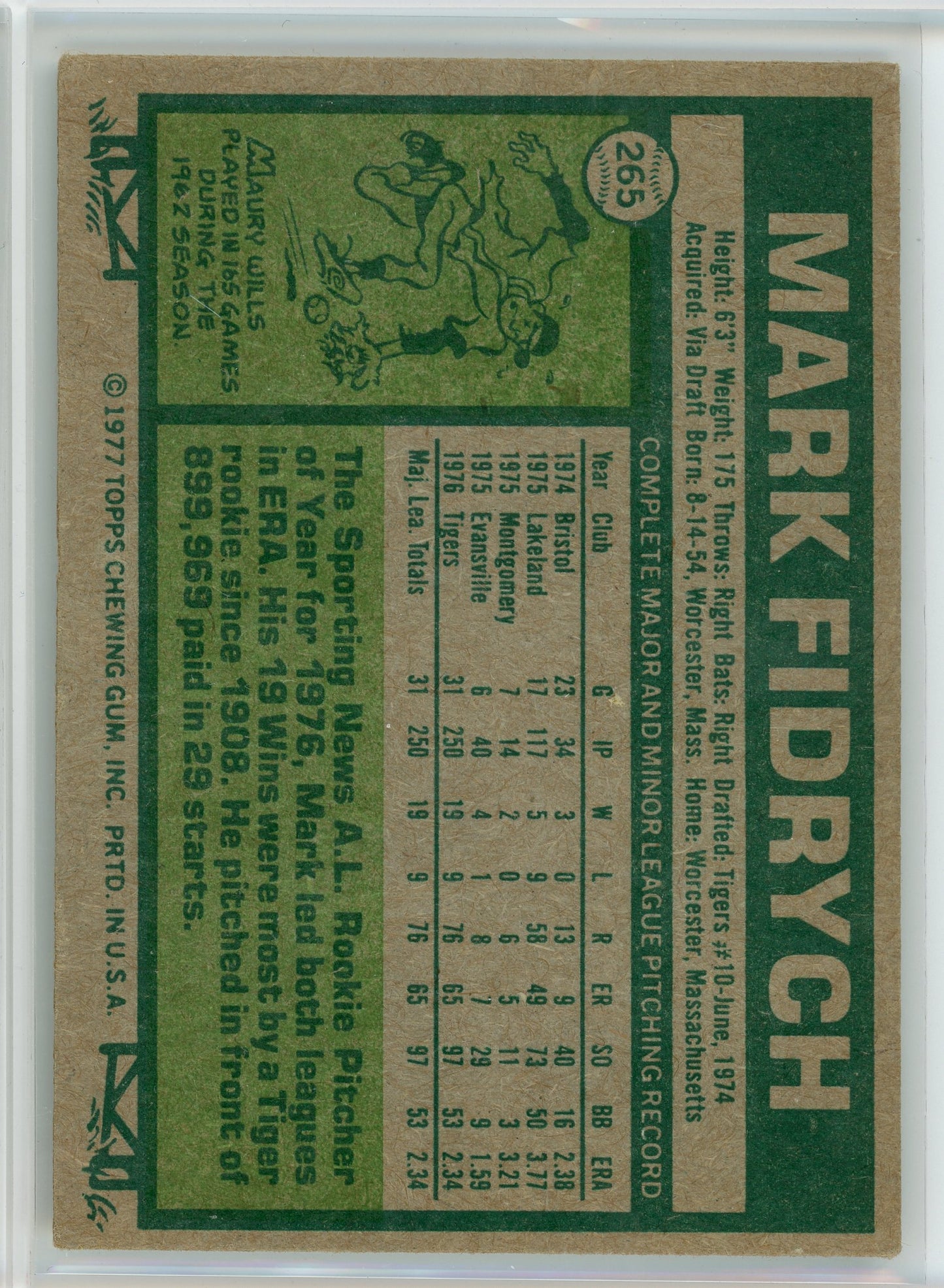 1977 Topps #265 Mark Fidrych