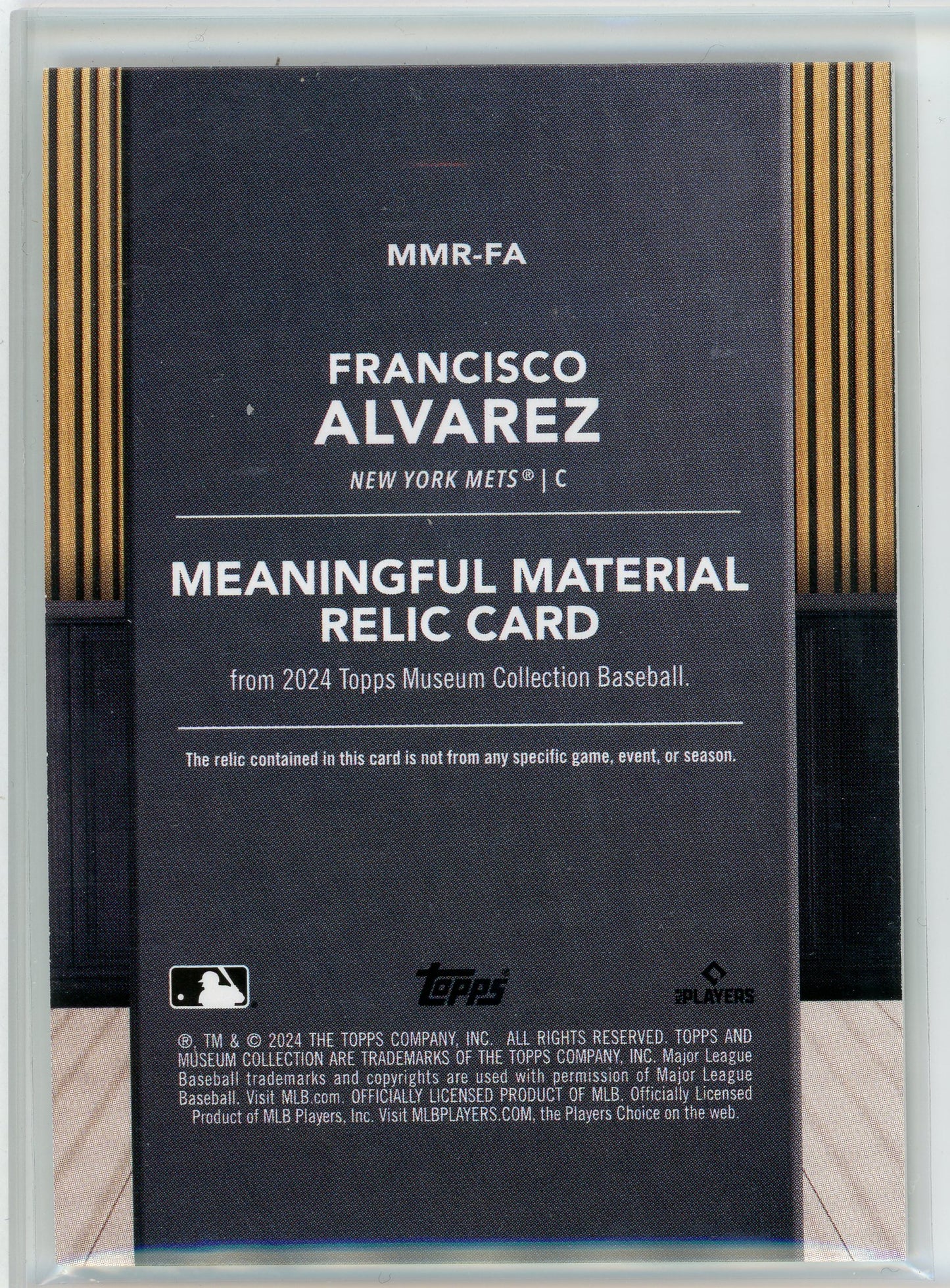 2024 Topps Museum #MMR-FA Francisco Alverez Meaningful Material Relic /49