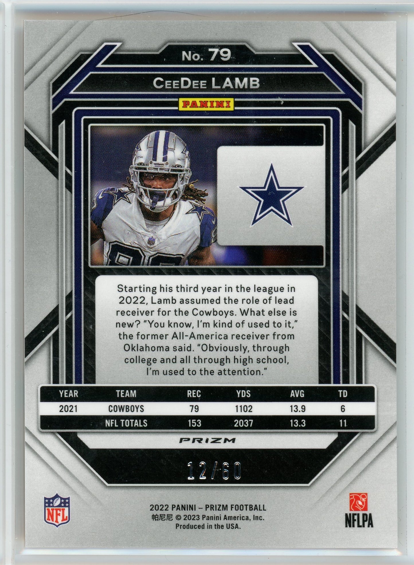 2013 Panini Prestige #79 CeeDee Orange Wave Prizm
