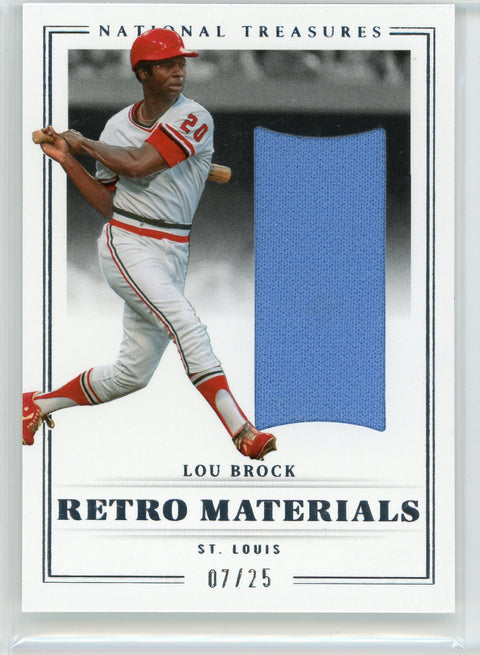 2023 Panini National Treasures #RM-LB Lou Brock Retro Materials /25