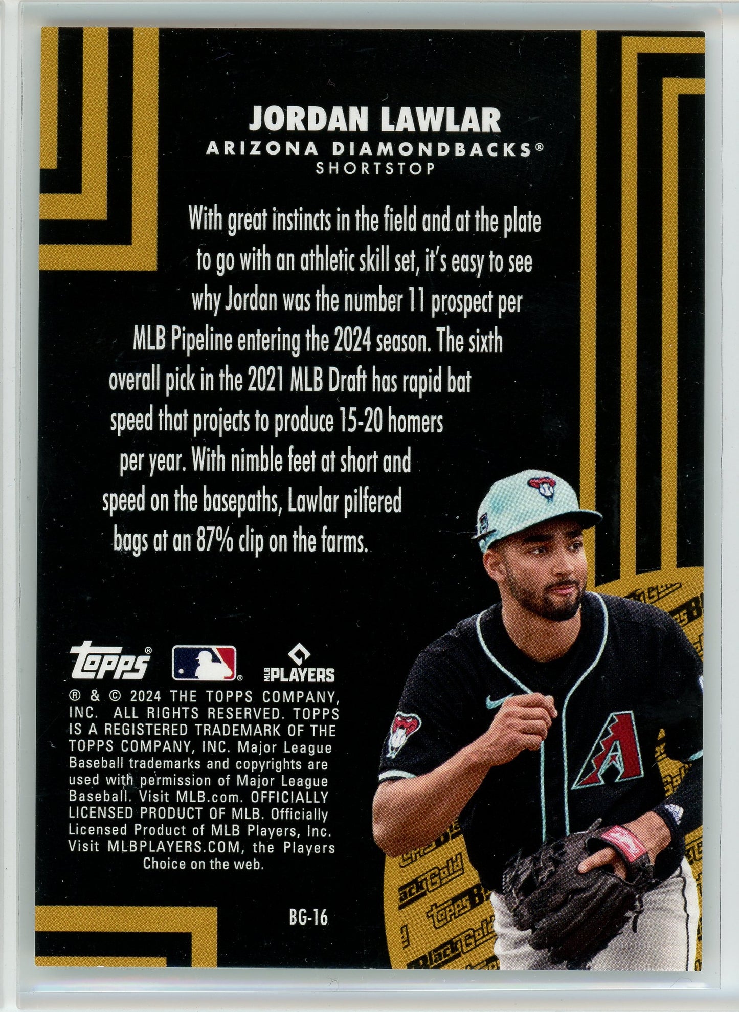 2024 Topps Black Gold #BG-16 Jordan Lawlar /299