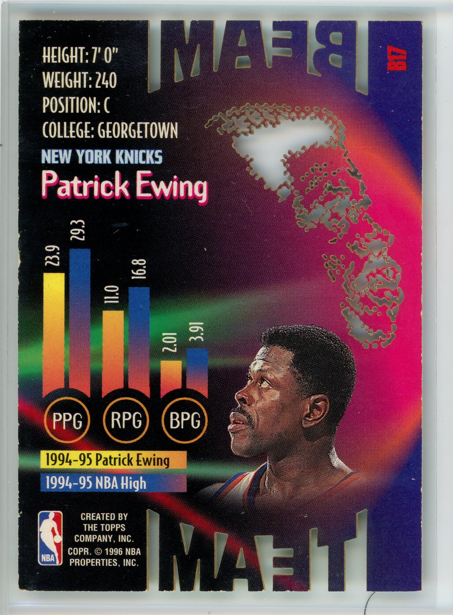 1995-96 Stadium Club #B17 Patrick Ewing Beam Team