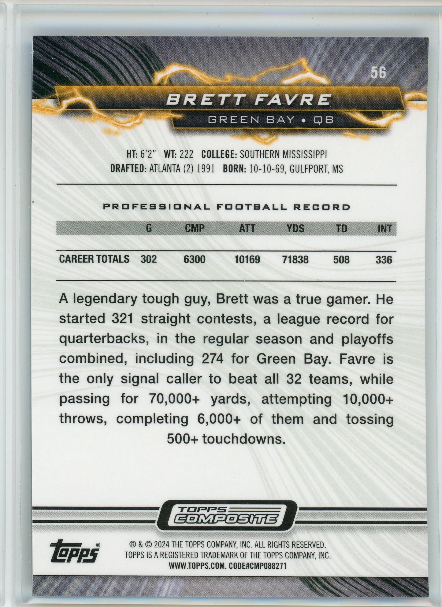 2023 Topps Composite #56 Brett Favre Resurgence Blue Surge #/75