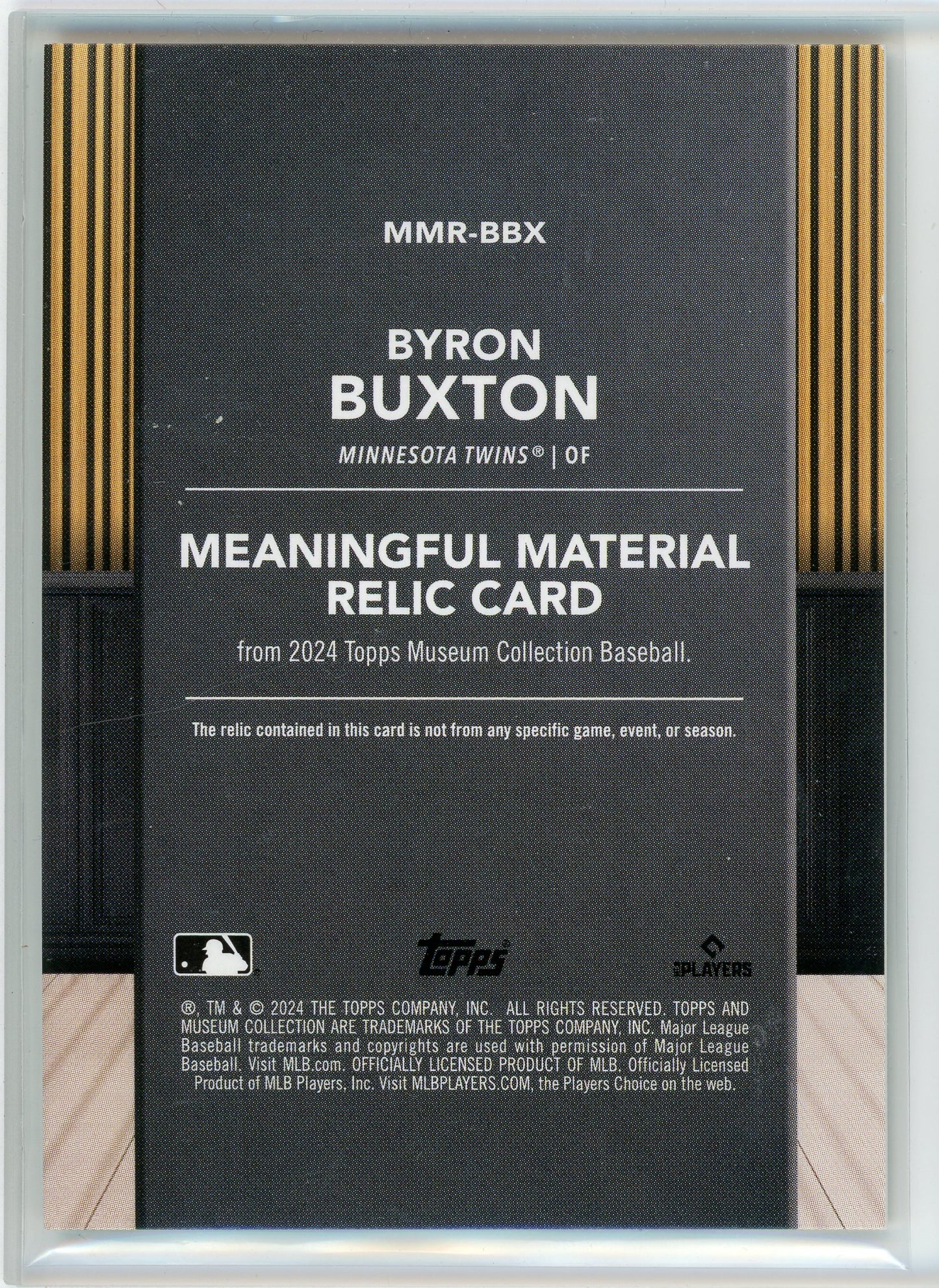 2024 Topps Museum #MMR-BBX Byron Buxton Meaningful Materials Relics Copper /49