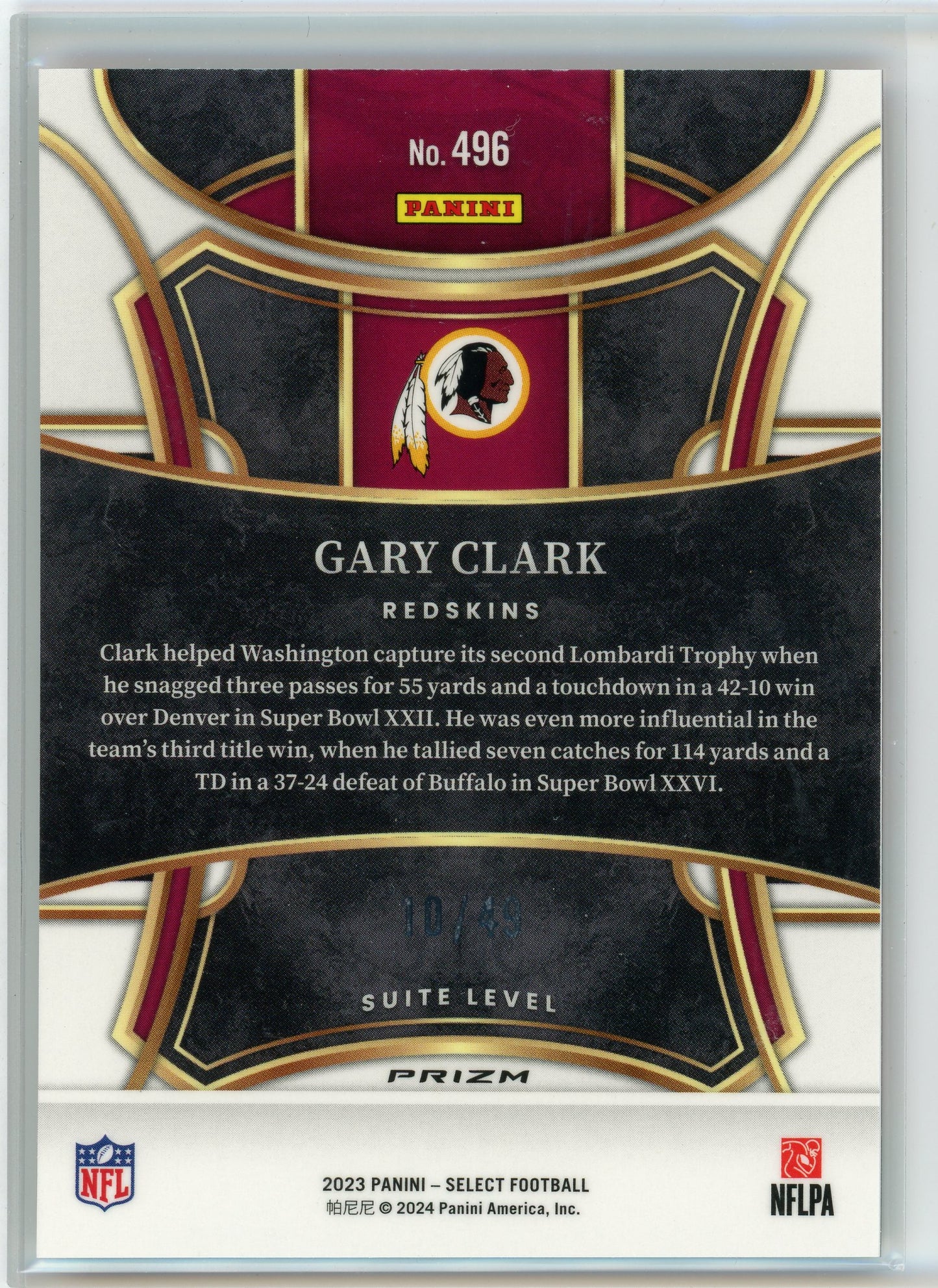2023 Panini Select #496 Gary Clark Disco Red Prizms #/49