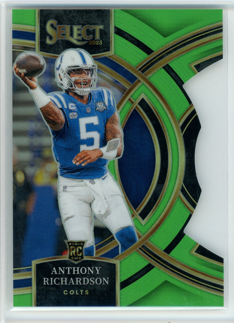 2023 Panini Select #117 Anthony Richardson Neon Green Prizms Die Cuts /499