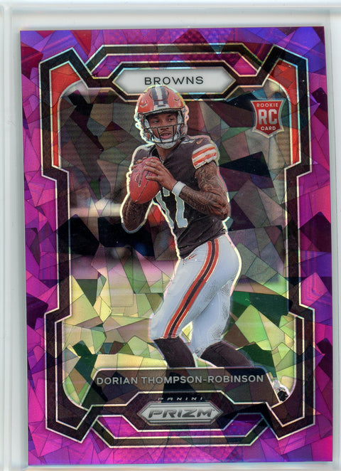 2023 Panini Prizm #322 Dorian Thompson-Robinson Purple Cracked Ice /225